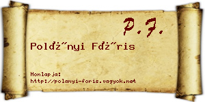 Polányi Fóris névjegykártya